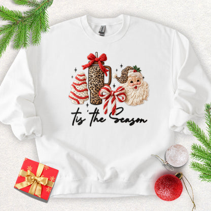 Faux Yarn Tis the Season Christmas Sweatshirt