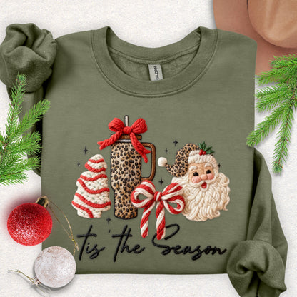 Faux Yarn Tis the Season Christmas Sweatshirt