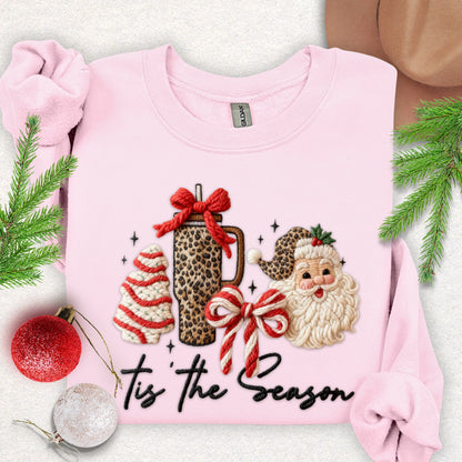 Faux Yarn Tis the Season Christmas Sweatshirt