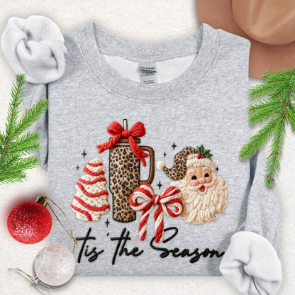 Faux Yarn Tis the Season Christmas Sweatshirt