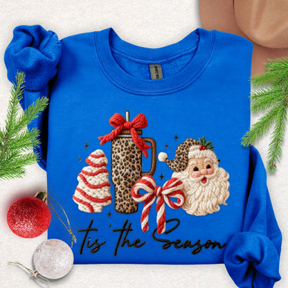 Faux Yarn Tis the Season Christmas Sweatshirt