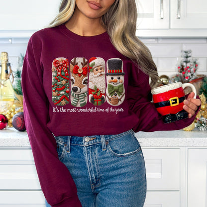 Faux Yarn Christmas Season Sweatshirt