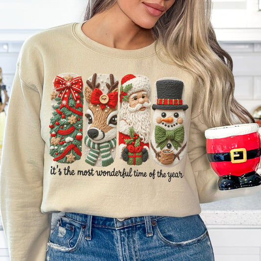 Faux Yarn Christmas Season Sweatshirt