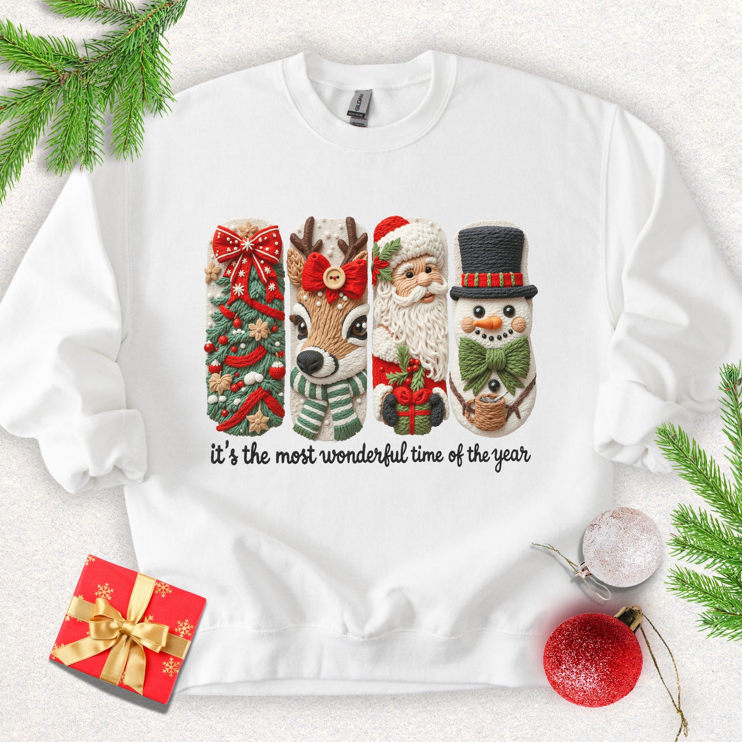 Faux Yarn Christmas Season Sweatshirt