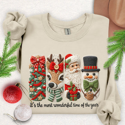 Faux Yarn Christmas Season Sweatshirt