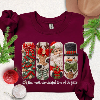 Faux Yarn Christmas Season Sweatshirt