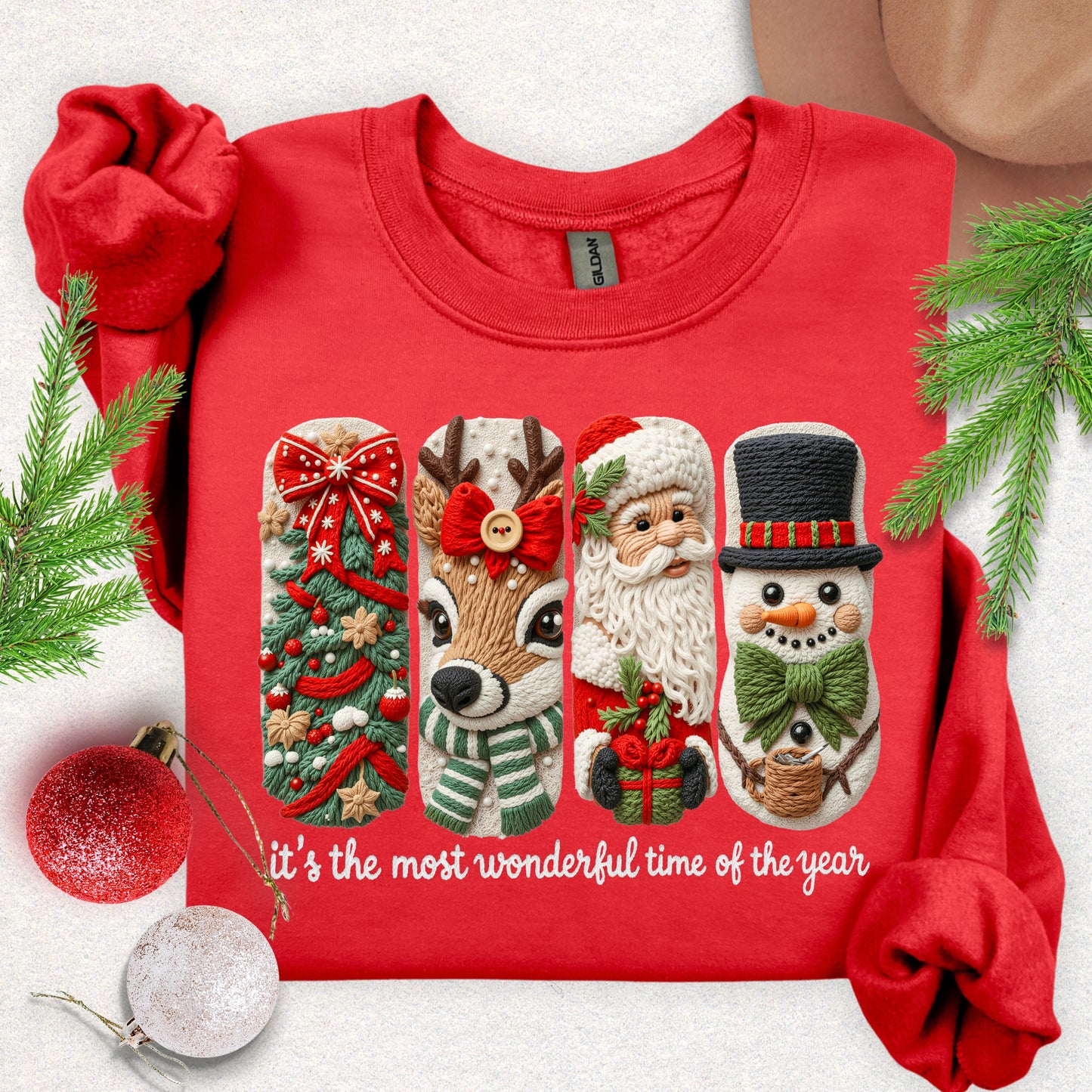 Faux Yarn Christmas Season Sweatshirt