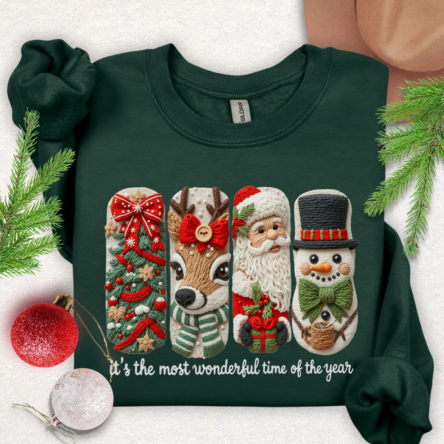 Faux Yarn Christmas Season Sweatshirt