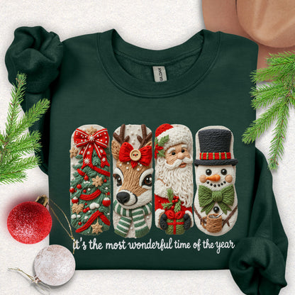 Faux Yarn Christmas Season Sweatshirt