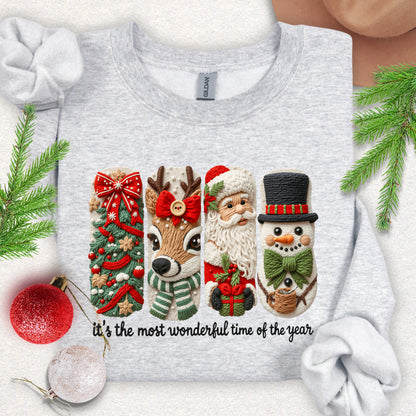 Faux Yarn Christmas Season Sweatshirt