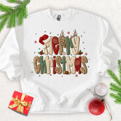 Faux Yarn Festive Merry Christmas Sweatshirt