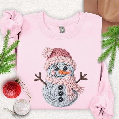 Faux Knit Snowman Sweatshirt