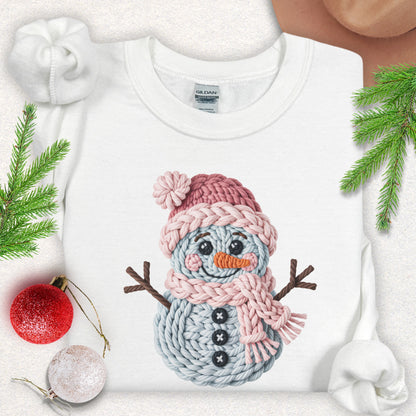 Faux Knit Snowman Sweatshirt