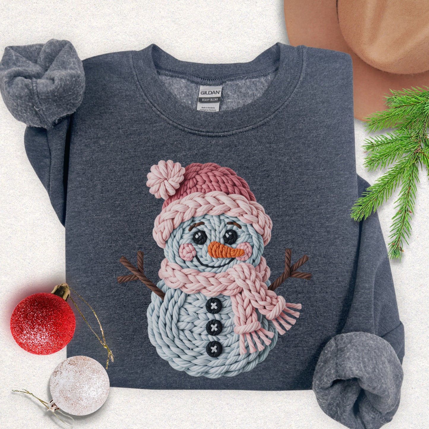 Faux Knit Snowman Sweatshirt