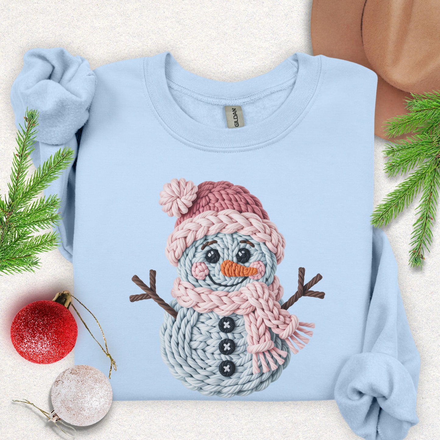 Faux Knit Snowman Sweatshirt