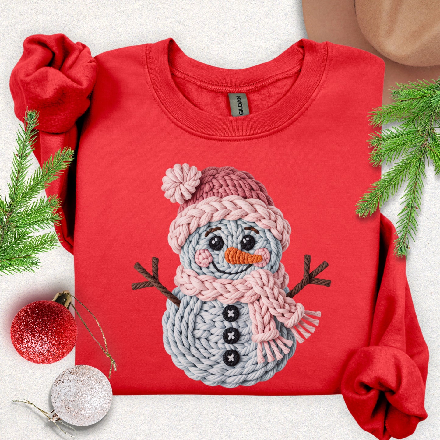Faux Knit Snowman Sweatshirt