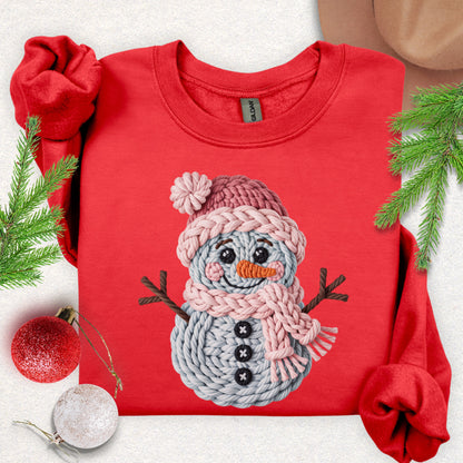 Faux Knit Snowman Sweatshirt