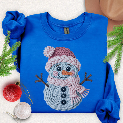 Faux Knit Snowman Sweatshirt