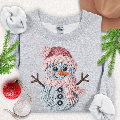 Faux Knit Snowman Sweatshirt