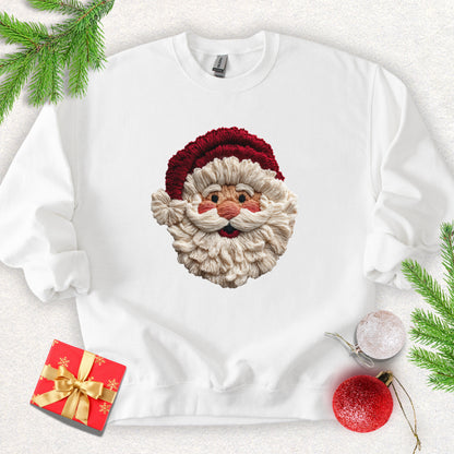 Faux Yarn Jolly Santa Sweatshirt