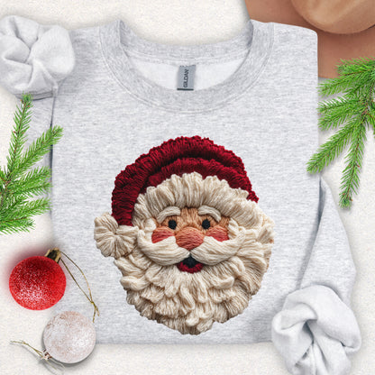 Faux Yarn Jolly Santa Sweatshirt