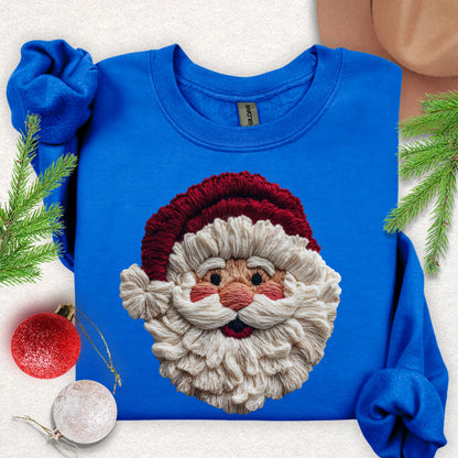 Faux Yarn Jolly Santa Sweatshirt