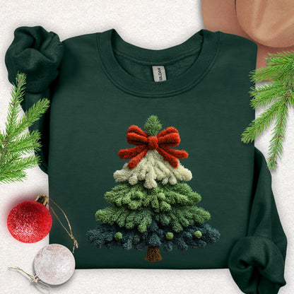 Faux Yarn Christmas Tree Sweatshirt