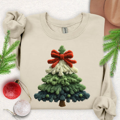 Faux Yarn Christmas Tree Sweatshirt