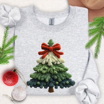 Faux Yarn Christmas Tree Sweatshirt