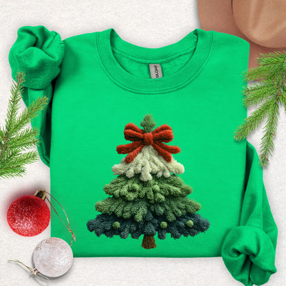 Faux Yarn Christmas Tree Sweatshirt