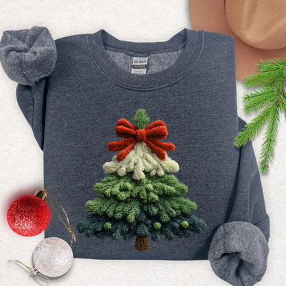 Faux Yarn Christmas Tree Sweatshirt