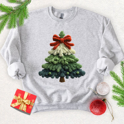 Faux Yarn Christmas Tree Sweatshirt