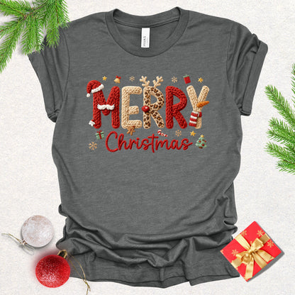 Faux Yarn Merry Christmas Tee