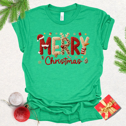 Faux Yarn Merry Christmas Tee