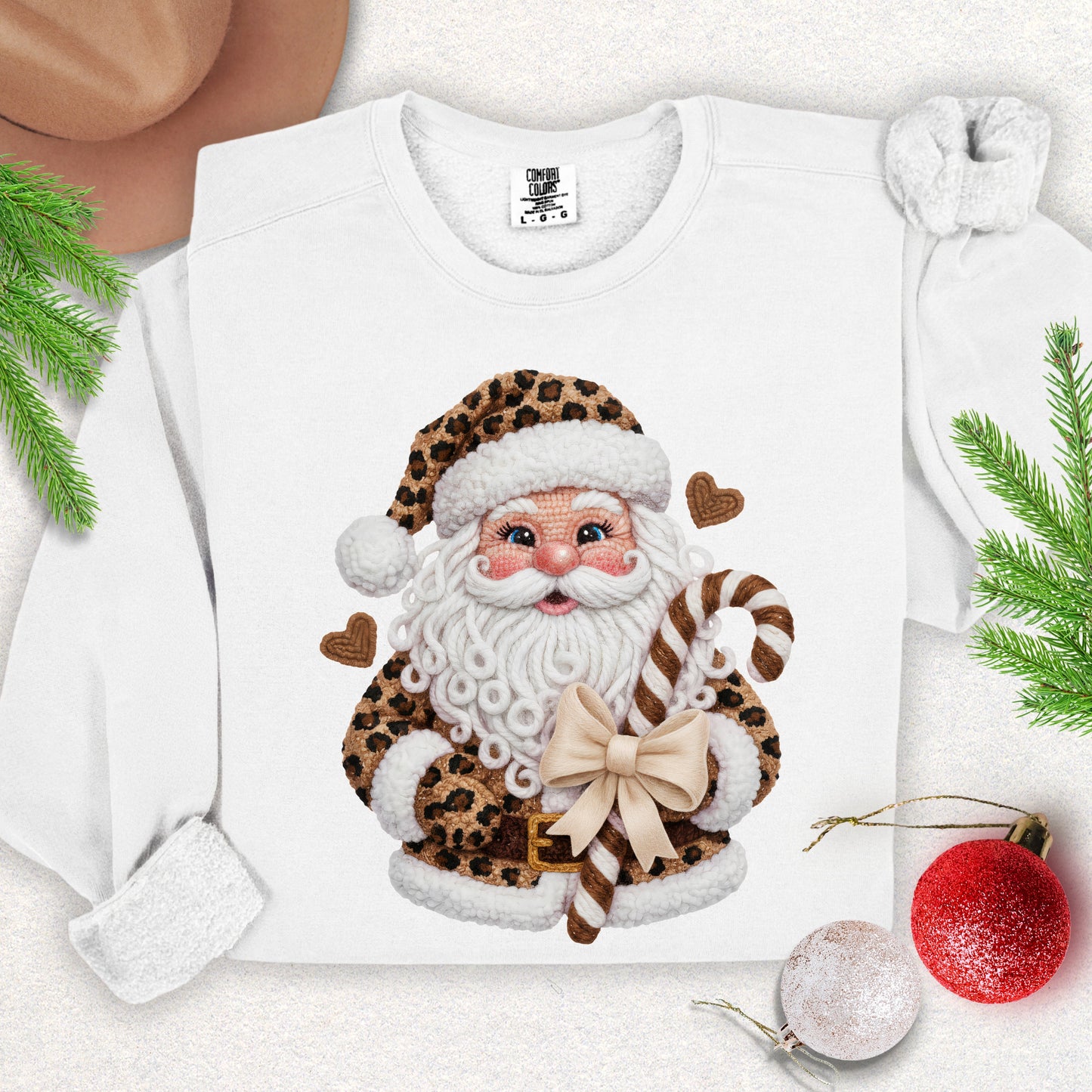 Faux Yarn Fancy Santa Lightweight Sweatshirt