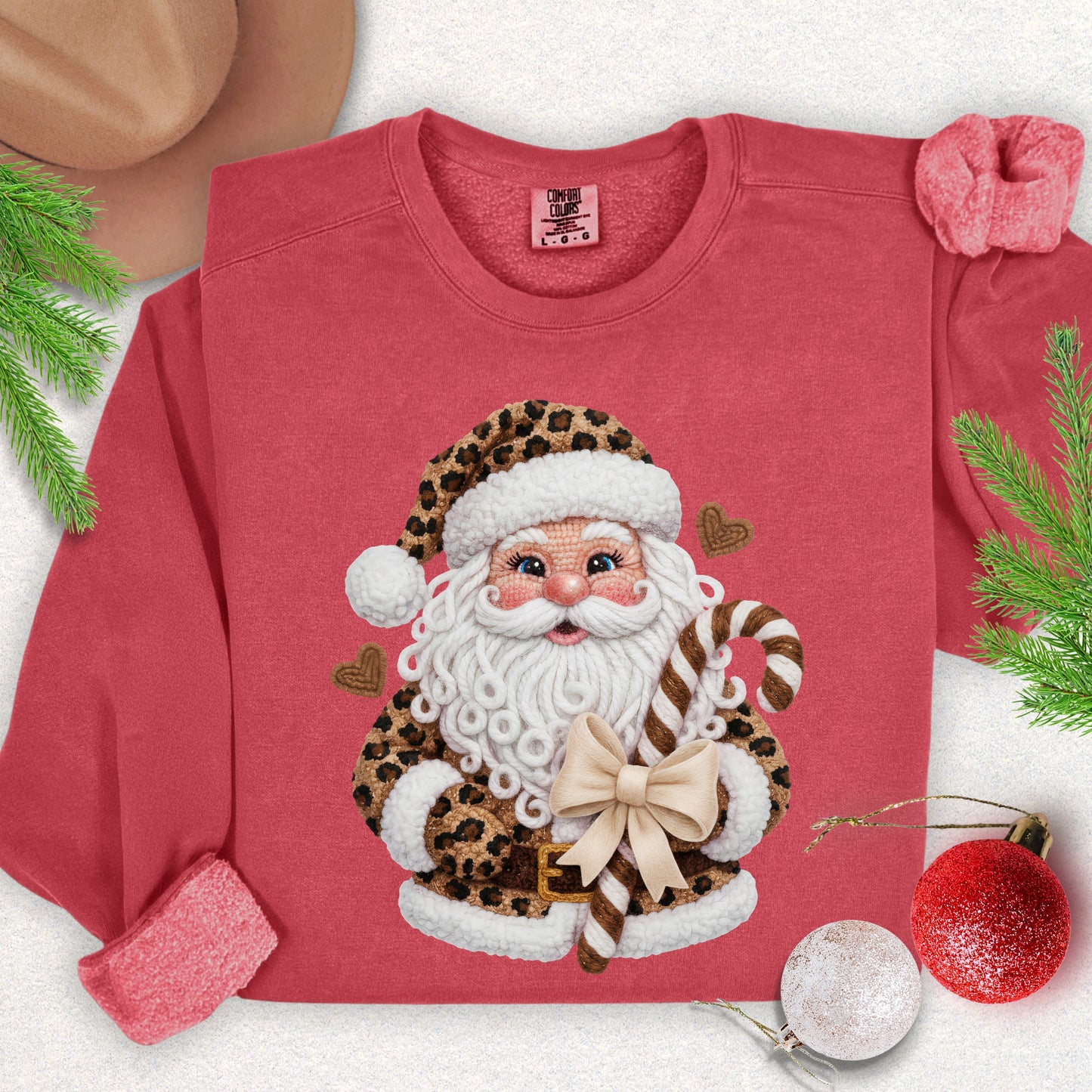 Faux Yarn Fancy Santa Lightweight Sweatshirt