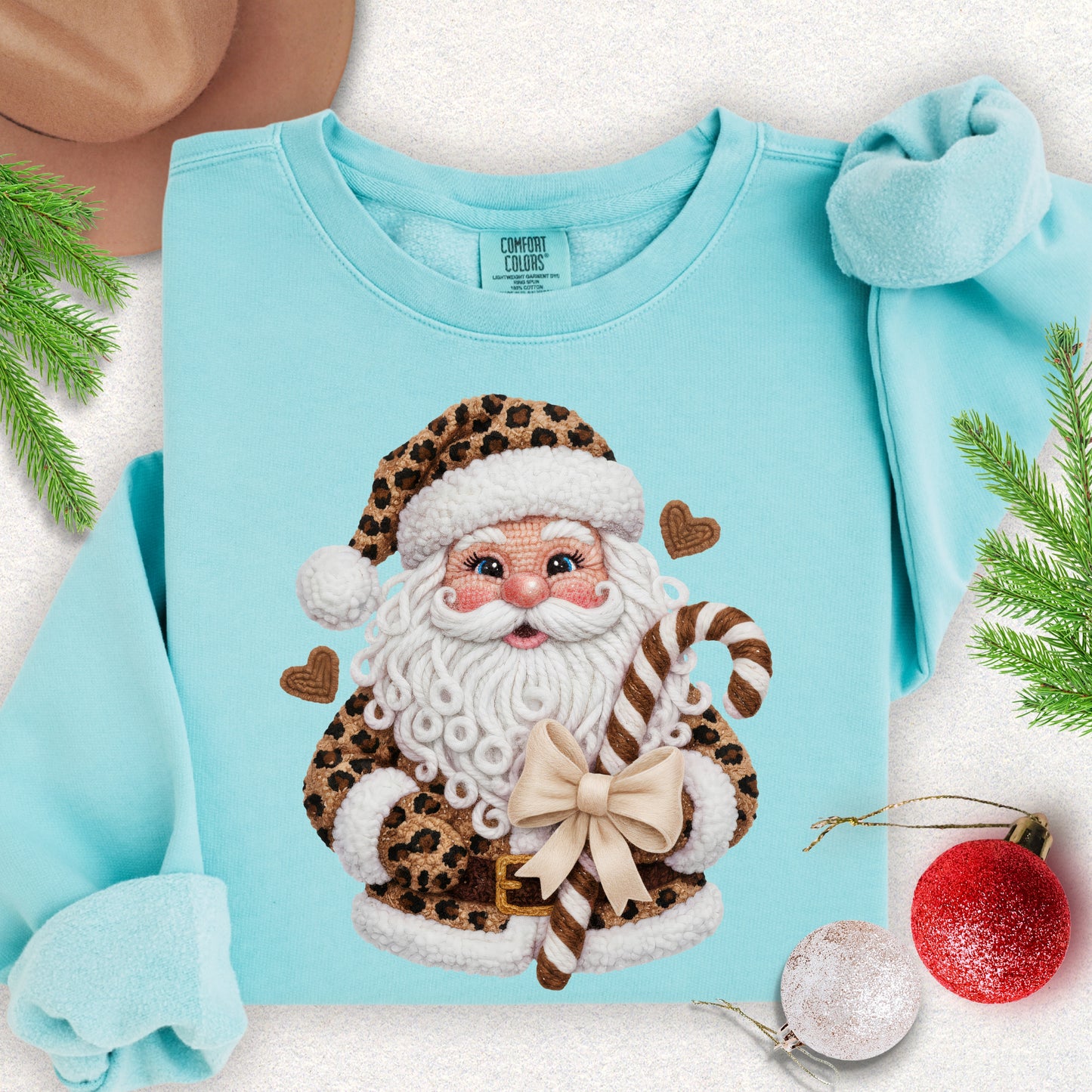Faux Yarn Fancy Santa Lightweight Sweatshirt