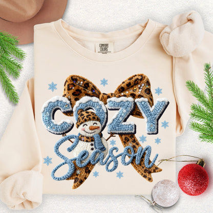 Faux Knit Cozy Season Bow Lightweight Sweatshirt