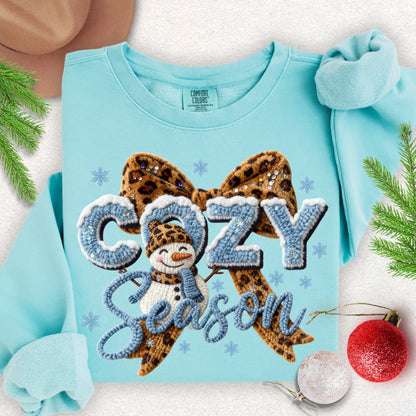 Faux Knit Cozy Season Bow Lightweight Sweatshirt