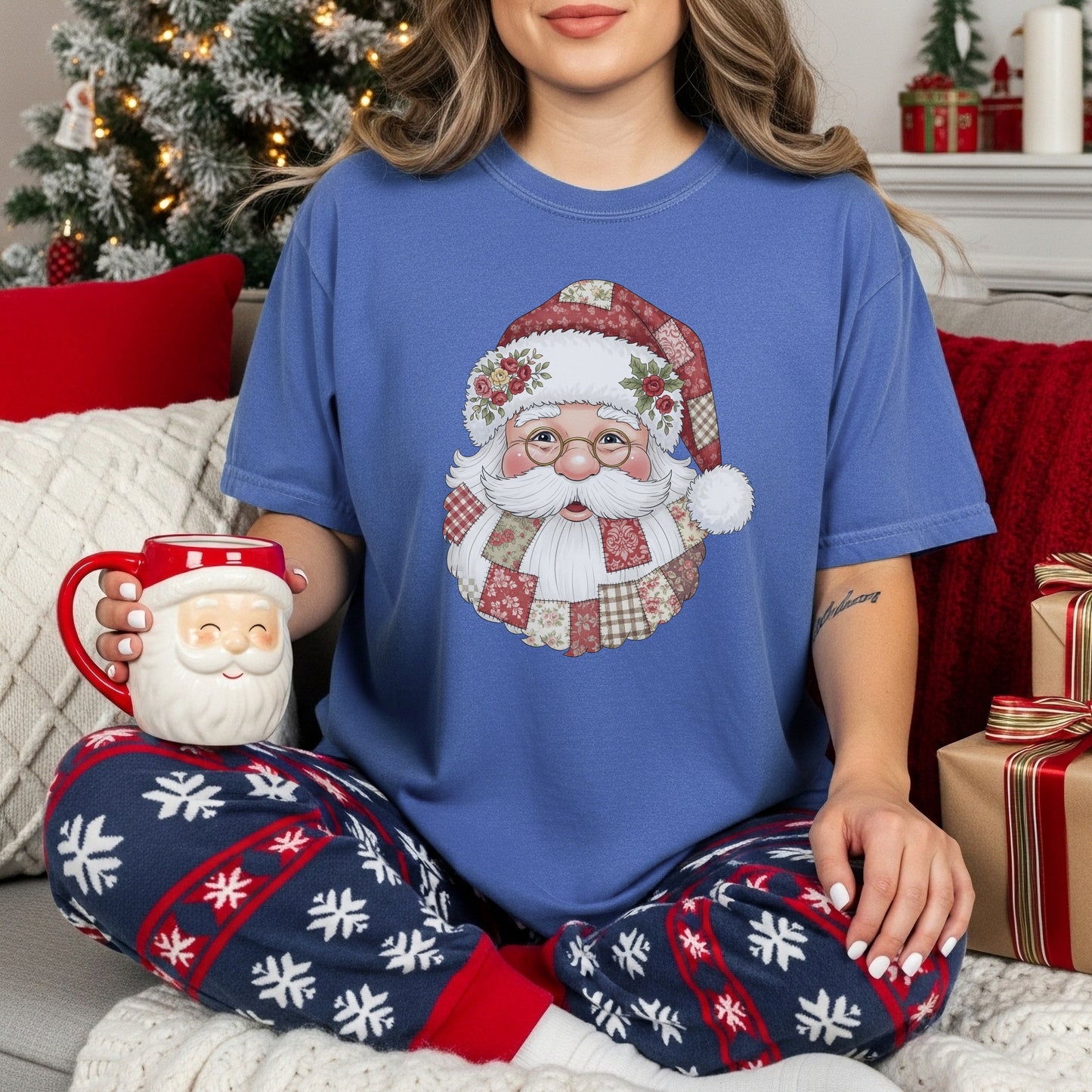 Faux Patch Santa Tee
