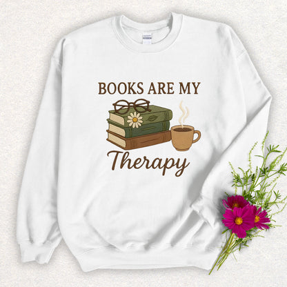 Faux Embroidery Cozy Reader Sweatshirt