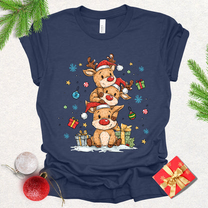 Christmas Reindeer Stack Tee