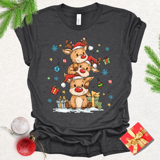 Christmas Reindeer Stack Tee