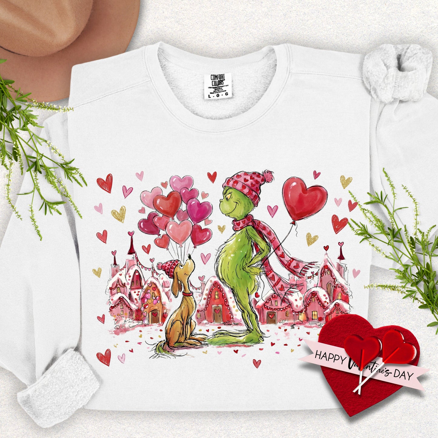 Soft Hearts Valentine Lightweight Sweatshirt