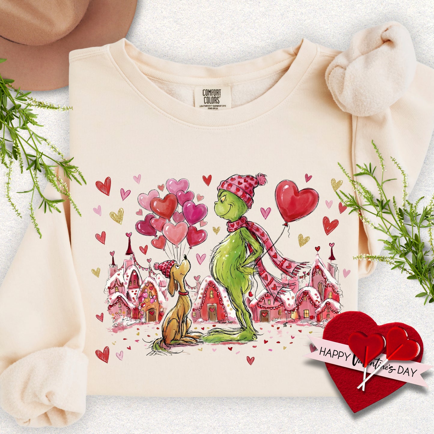 Soft Hearts Valentine Lightweight Sweatshirt