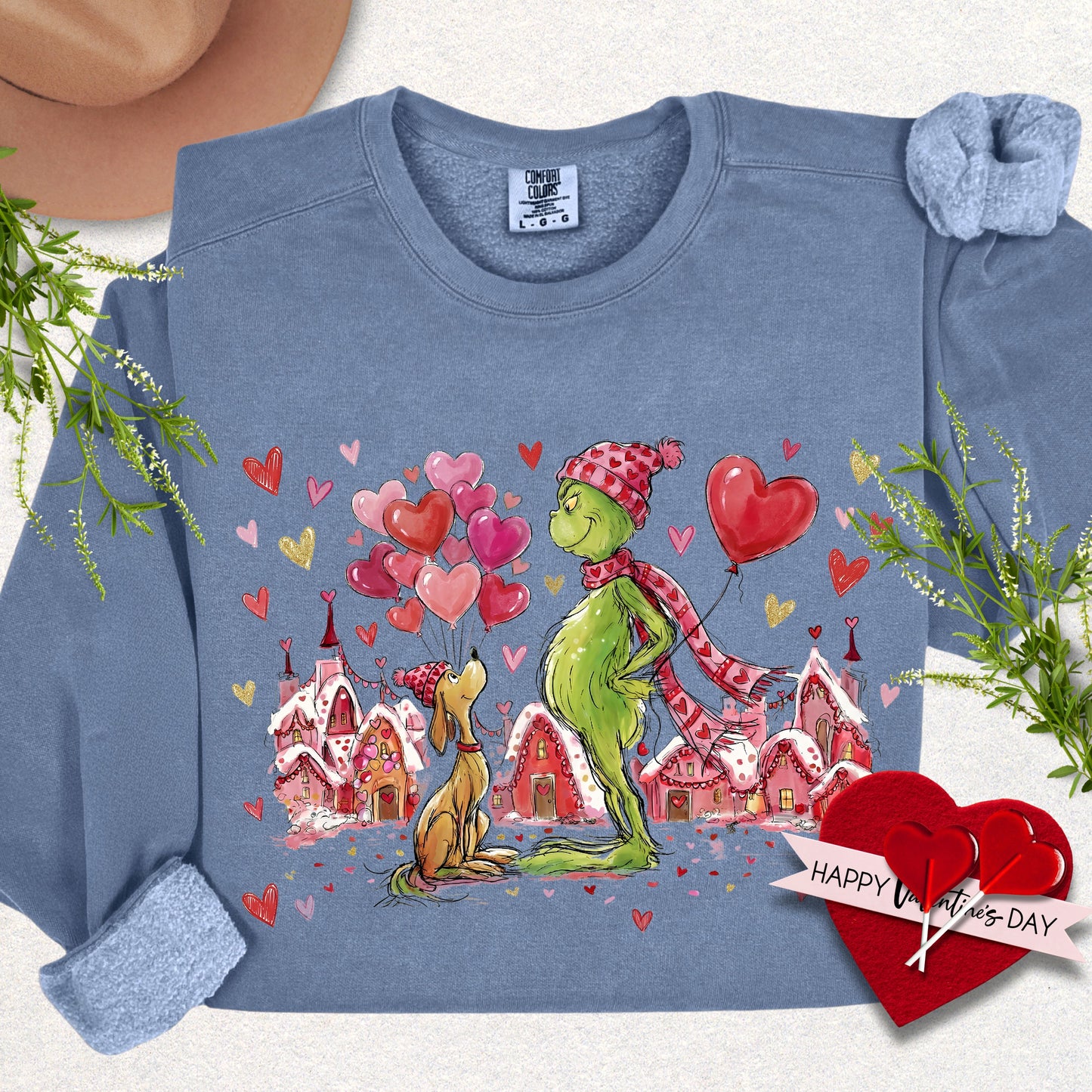 Soft Hearts Valentine Lightweight Sweatshirt