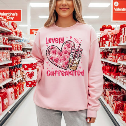 Lovely and Caffeinated Valentine Sweatshirt