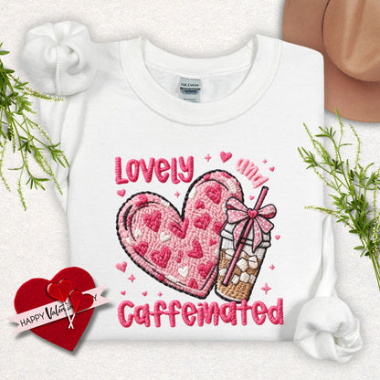 Lovely and Caffeinated Valentine Sweatshirt