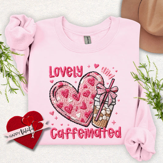 Lovely and Caffeinated Valentine Sweatshirt