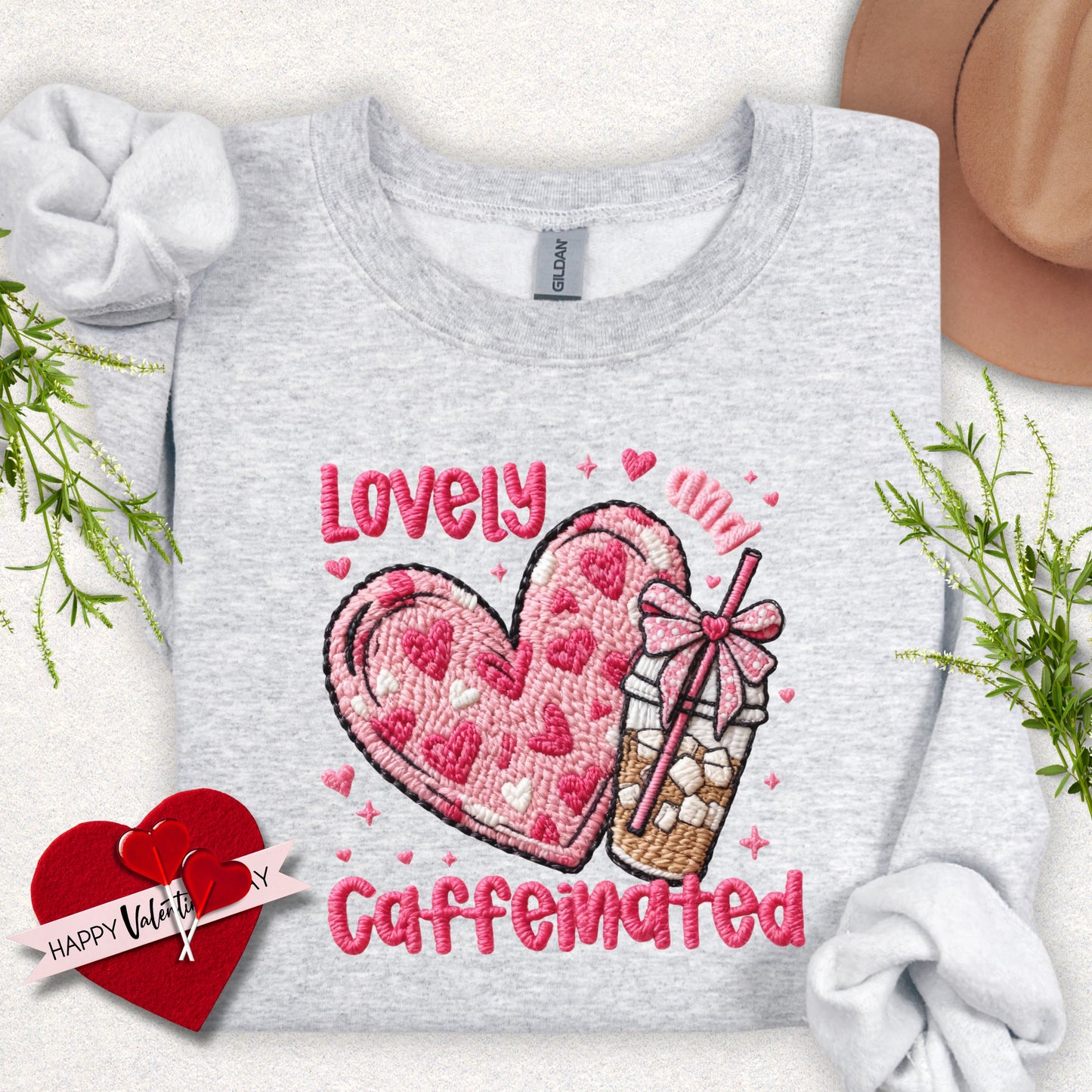 Lovely and Caffeinated Valentine Sweatshirt
